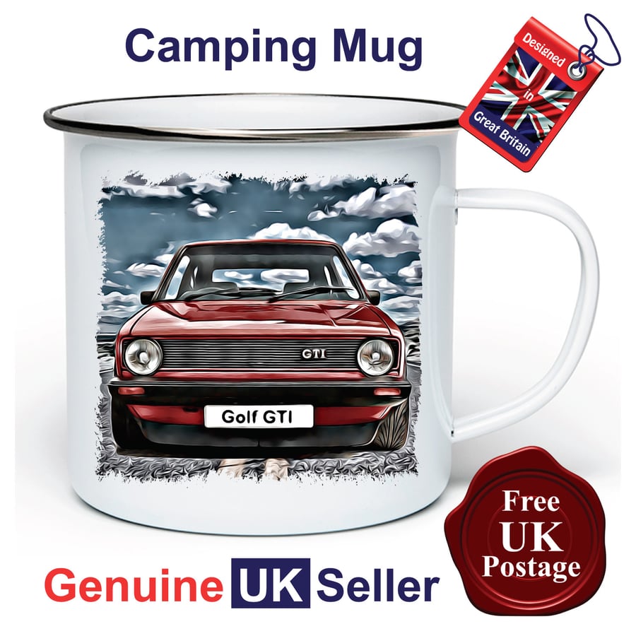 Golf GTI MK1 Mug, Camping Mug, Hiking Mug, Fishing Mug, Outdoor Mug, GTI MK1