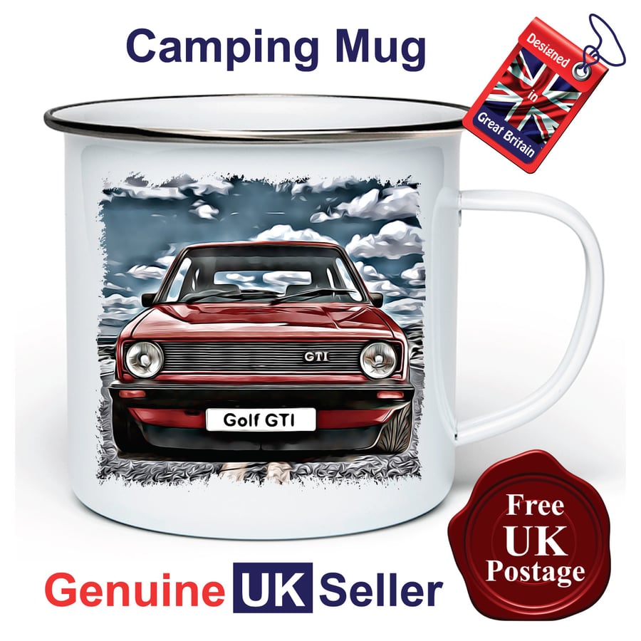 Golf GTI MK1 Mug, Camping Mug, Hiking Mug, Fishing Mug, Outdoor Mug, GTI MK1