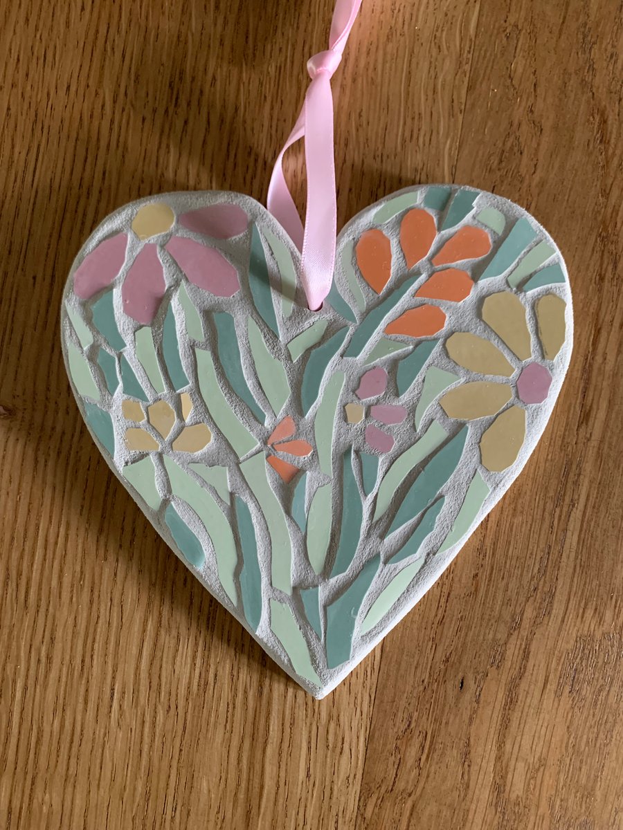 Available Now! Mosaic Hanging Heart, Heart Decor, Home Decor, Wall art