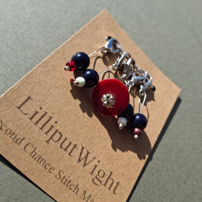 Set of five second chance crochet stitch markers