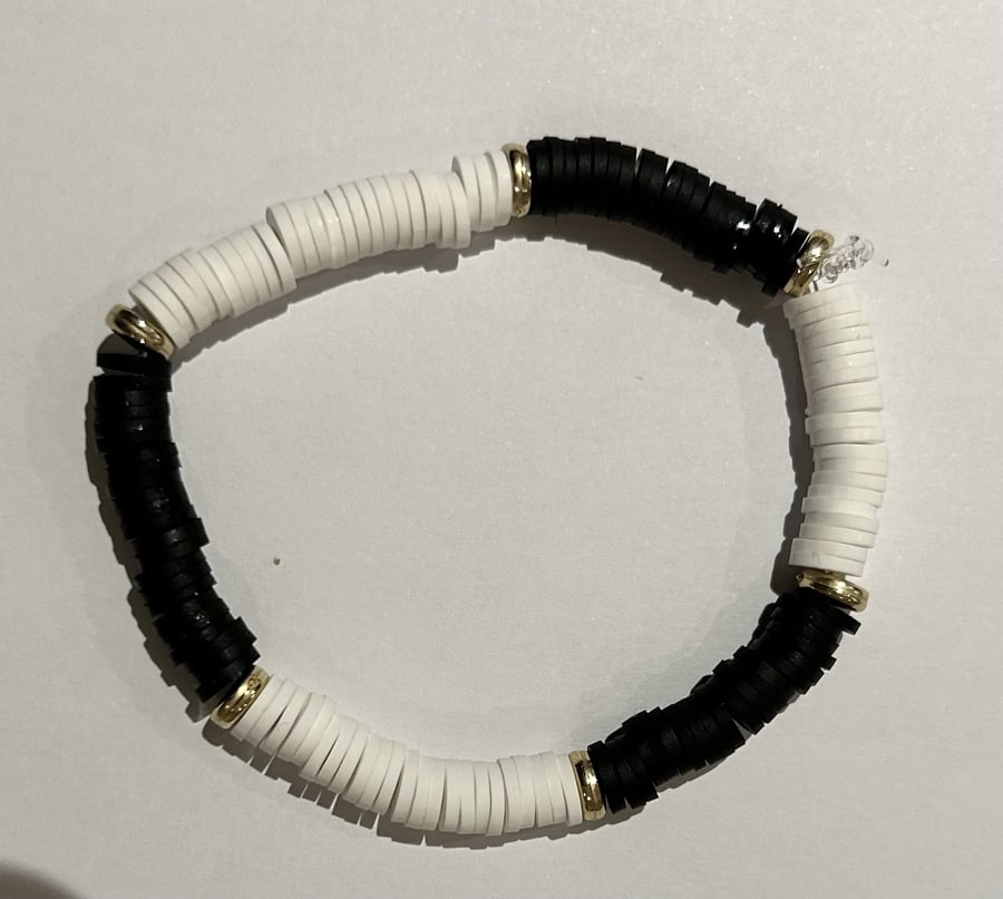 Black and white fancy bracelet