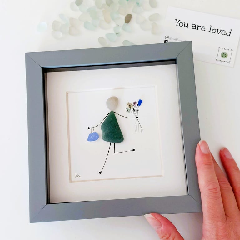 Gift for Her - Sea Glass People Friendship Art for Besties