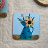 Jug of Sunflowers Coaster, Art Coaster, New Home Gift