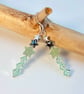 Green Earrings, Stars & Swarovski Crystals, Birthday, Anniversary, Gifts For Her