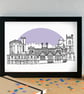 Everton Liverpool Skyline Art Print - Image 1