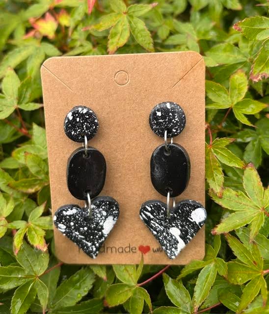 Splash Heart Dangle Earrings
