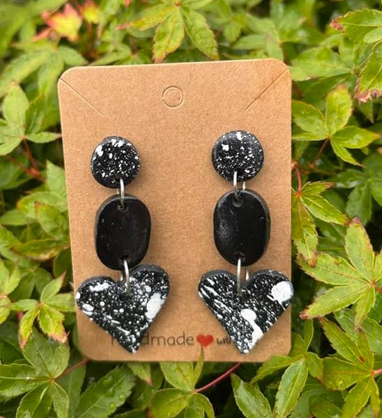 Splash Heart Dangle Earrings