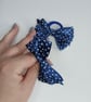 Pair of Satin Bow Hair Bands – Dark Blue with White Polka Dots, Stylish Idea - Image 6