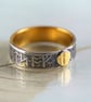 Silver Rune Ring with Gold Details Viking Arthur Wedding Ring - Image 9