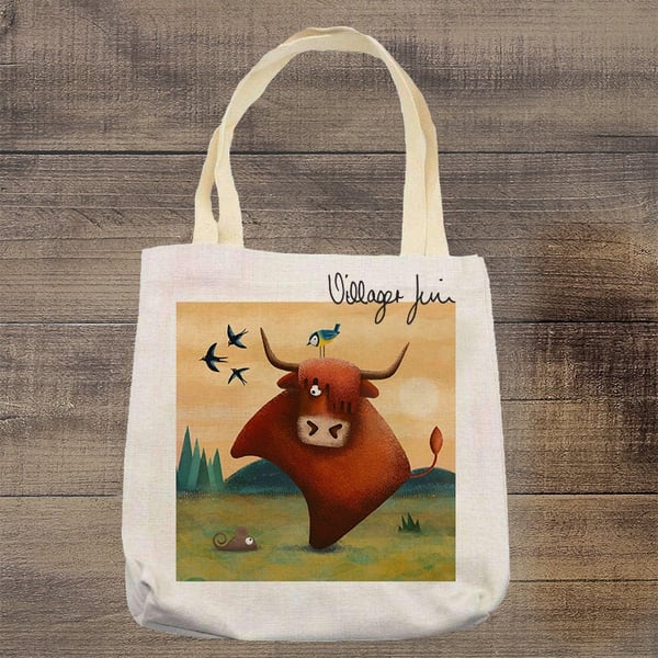 Ellie the Highland and Diedre - Highland Cow Tote Bag