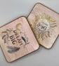Set of 2 square wood coasters - Image 2