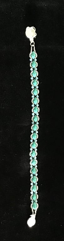 Petit point bracelet- Turquoise