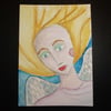 ACEO original watercolour, Angel