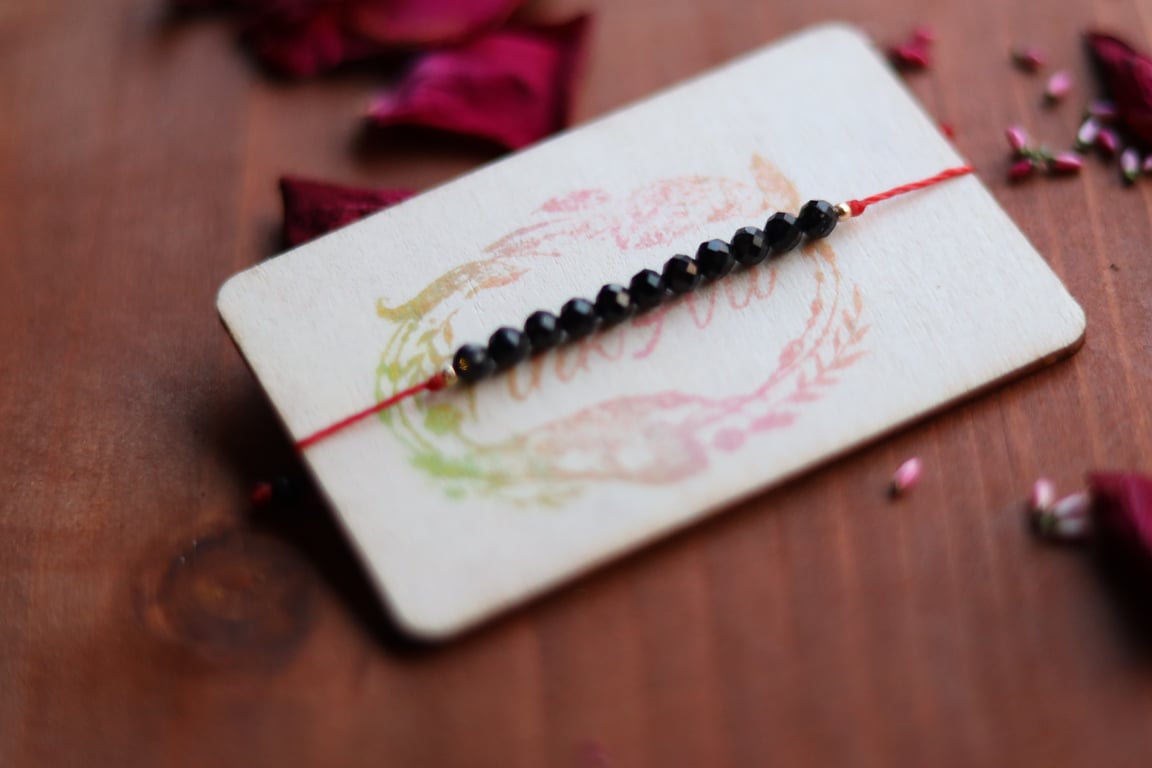 Red protection bracelet with black Tourmaline 