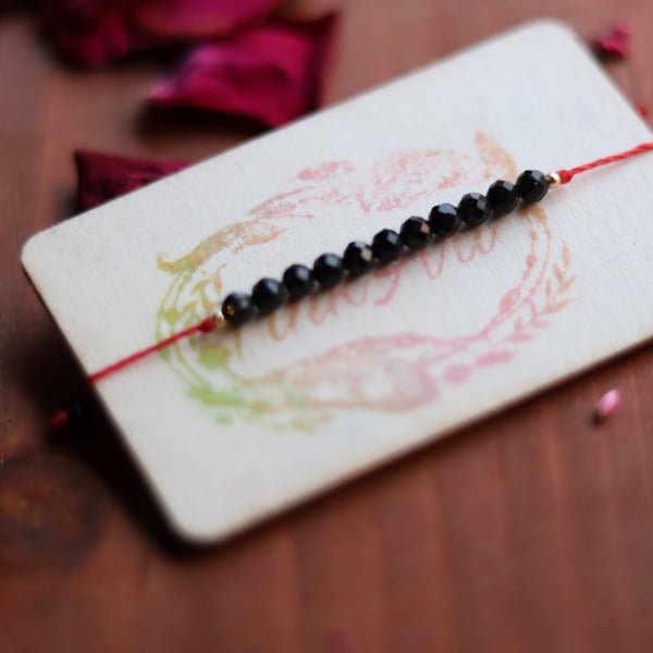 Red protection bracelet with black Tourmaline 
