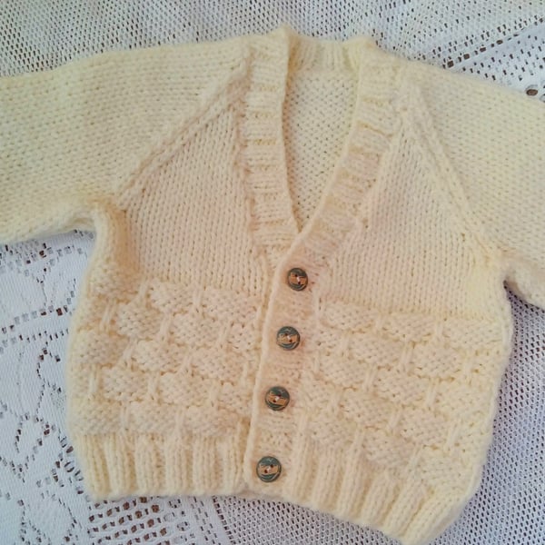 Basket Weave Pattern Raglan Cardigan, Baby Shower Gift, Gift Ideas for Babies