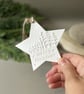 White Heart and Star Christmas Hanging Decorations - Winter Scene Duo - Image 7