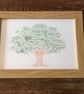 Family Tree Typography Print - Personalised with your names and words, Framed A4 - Image 4