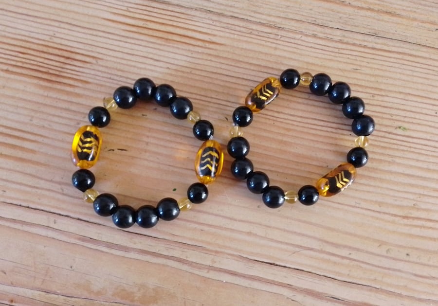Handmade bracelet made using pre-loved beads.