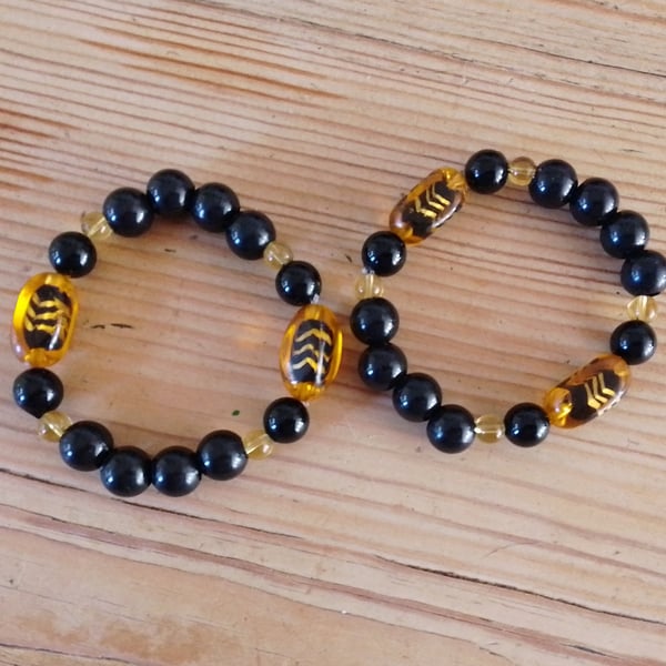 Handmade bracelet made using pre-loved beads.