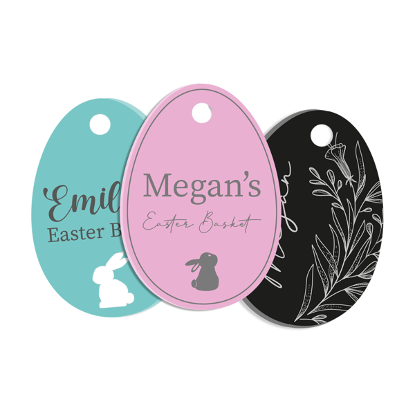 Easter Egg Hamper Basket Tag Personalised Name Acrylic Colour