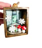Miniature house textile art in wooden drawer box, 3D fabric wall hanging - Image 6