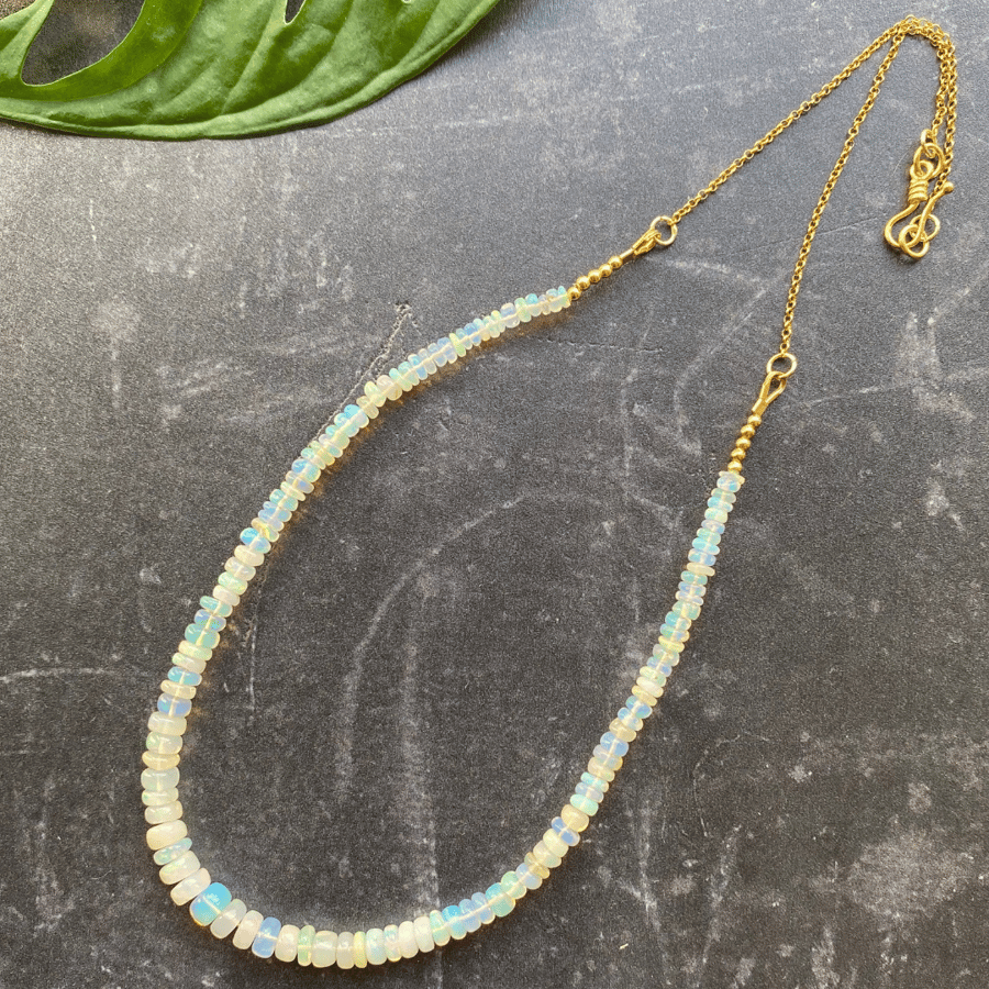 Ethiopian Opal & Gold Vermeil Necklace
