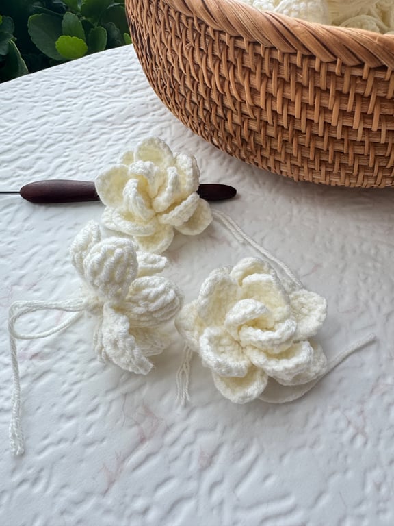 Crochet Jasmine, Single Jasmine flower, Handmade accessories