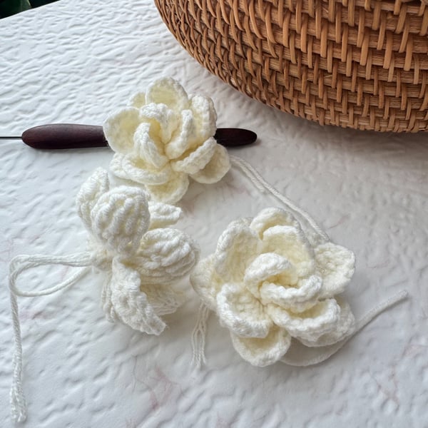 Crochet Jasmine, Single Jasmine flower, Handmade accessories