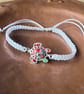 White Turtle Bracelet - Macrame Friendship Adjustable Bracelet - Image 1