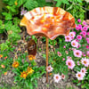 Copper bowl birdbath bird feeder garden art