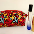 Striking Red Abstract Geometric Make-up Bag - The Perfect Accessory!