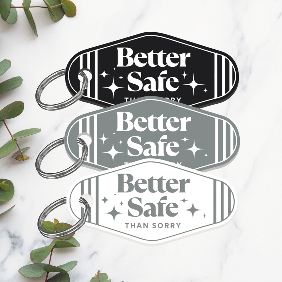 Better Safe - Stars Keyring: Custom Emergency Contact Keychain, Safety Gift