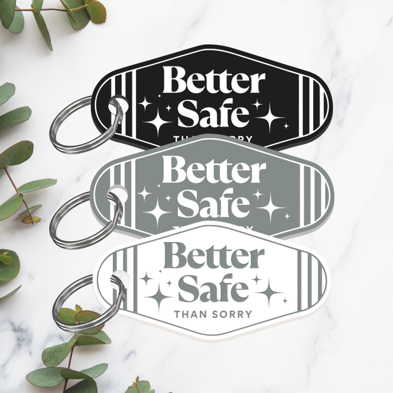 Better Safe - Stars Keyring: Custom Emergency Contact Keychain, Safety Gift