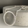 Hallmarked Sterling Silver 30mm Circle Necklace Hammered-Sparkly 16-24 Inches 