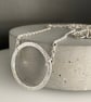 Hallmarked Sterling Silver 30mm Circle Necklace Hammered-Sparkly 16-24 Inches 