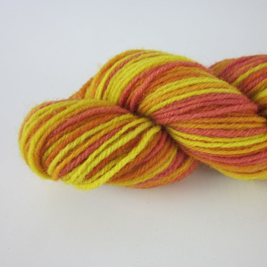 100g Sunrise Red Yellow Space Dyed Natural Dye Sock Yarn