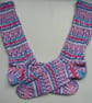 Hand-cranked Knitted Ribbed Wool Socks Size 4 to 5 - Image 4