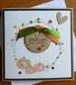 Pumpkin Wreath Blank Card - Halloween, Birthday, New Baby