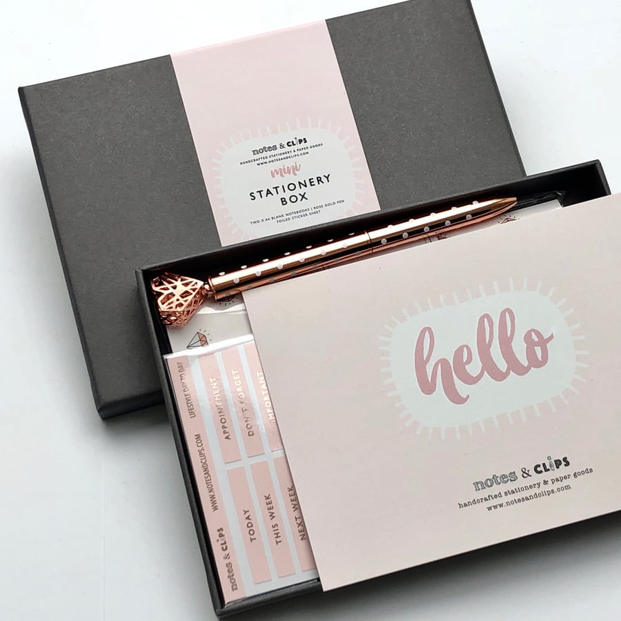 Blush Pink & Rose Gold Stationery Mini Box