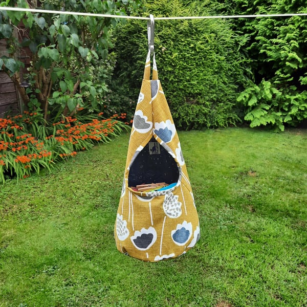 Conical Peg bag in a Scandi fabric, Large Size Storage Bag, free p & p