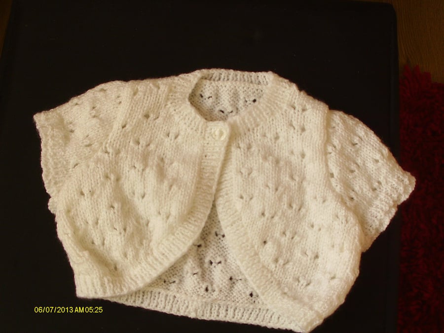 baby girls hand knit bolero -  made to order