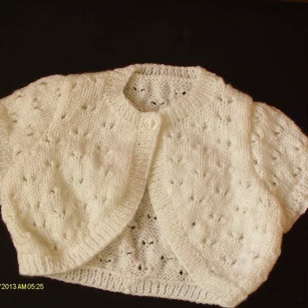 baby girls hand knit bolero -  made to order