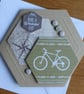 Hexagonal Birthday Card - Bicycle and Compass