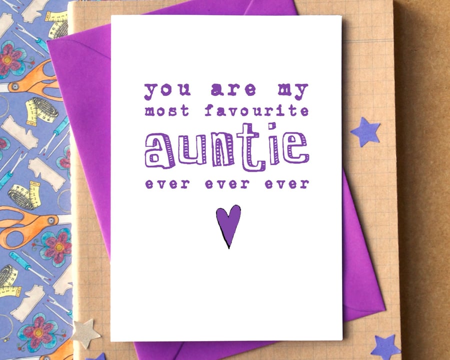 Funny "My Favourite Auntie" Card