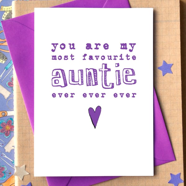 Funny "My Favourite Auntie" Card
