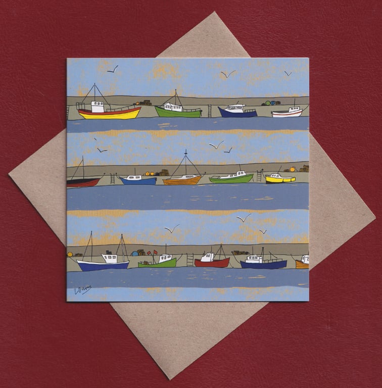 Greetings card - birthday card - boats