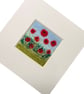 Wool & textile needle felted picture, 4"x4" framed, Poppies (2) - Image 5