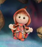 Tiny Welcome Gnome 'Thea' with outstretched arms OOAK by Ann Galvin