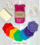 Cotton rainbow scrubbies and soap saver, soap pouch set. Face wipes  Soap sock. - Image 1